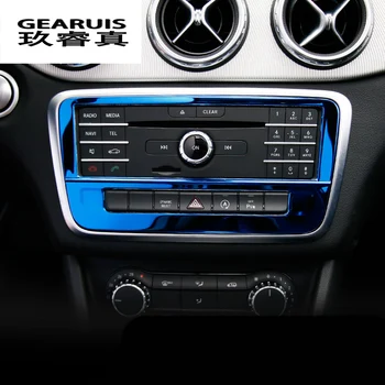 Auto-stils nerūsējošā tērauda Kontroli, gaisa kondicionēšanu, CD paneļa dekoratīvā vāka apdare priekš Mercedes Benz GLA CLA Klases 200 220