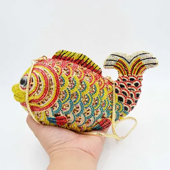 Zivju Dizaineru Puses Maku Mini Messenger Bag Modes Dzīvnieku Sajūgs Soma Sieviešu Kāzu Soma Sieviešu pochette