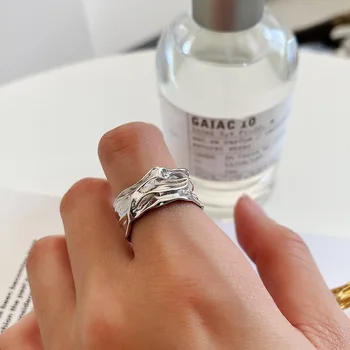 Korejas Eiropā nelegālo reizes tekstūra S925 sudraba gredzens sieviešu Instagram sudraba gredzens vairumtirdzniecības taras piegādātājs iepirkuma