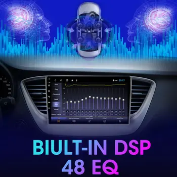 Android10.0 4+64G 2Din Auto Radio Hyundai Solaris Verna 2017-2018 GPS Navigācijas 4G+wi-fi DSP RDS 48EQ Multivides Video Atskaņotājs