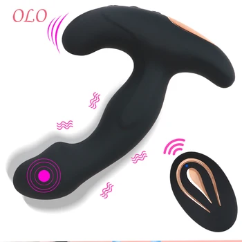 OLO Anālais Sveces Geju Seksa Rotaļlietu Silikona Bezvadu Vibrators, USB Papildināt Dildo Prostatas Stimulators Vibrators Vīriešu Prostata Massager