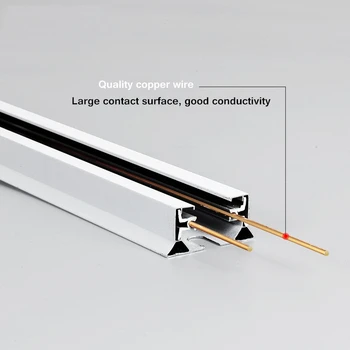 LED track light rail 0.5 M, 1M, melns balts alumīnija, 2 vadu sistēma dziesmu gaismas vispārējo dziesmu uzmanības centrā