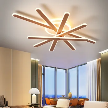 Mūsdienu minimālisma viesistaba, guļamistaba, virtuve LED griestu lampas Ziemeļvalstu Iekštelpu gaismas brūns aptumšojami mājas apdare karājas lampas