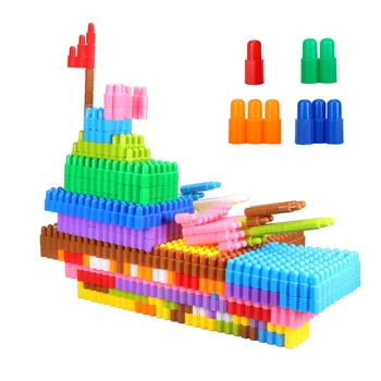 Plastmasas 3D Lodi, Celtniecības Bloki, Celtniecības Krāsains Montāža Interconnect Ielikt Spēles Izglītojošas Rotaļlietas Bērniem, Bērnu