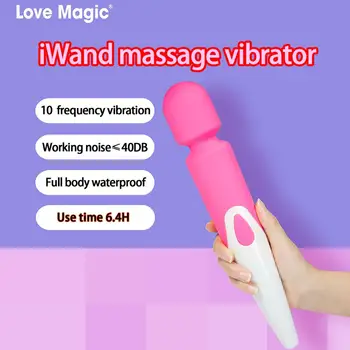 Premium Kvalitātes Sieviešu Masturbācija Massager Av Vibrators 10 Ātrumu Mainīgas Frekvences Ūdensizturīgs Silikona Ir Milzīgs Pieaugušo Produkti