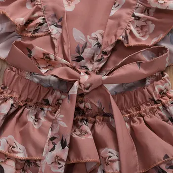 Pudcoco 2020. gadam Jaundzimušo Bērnu Meitene Ziedu Drukāt Savirmot Piedurknēm Bodysuit Galvu Zīdaiņu Meitenēm Gadījuma Vasaras Tērpiem Sunsuit 0-24M