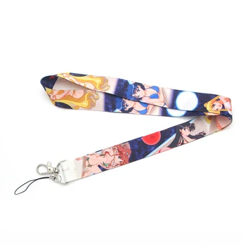 Vairumtirdzniecības 10pcs/daudz Sailor Moon Kakla Siksniņu, Siksniņa, lai atslēgas ID Karti, Mobilais Siksnas USB Žetons turētājs DIY Kakla Siksnas Karājas Virve