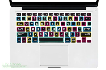 Lielo Burtu un Multi-krāsu Varavīksnes Tastatūras Vāciņu, Silikona Ādas MacBook Air 13.3 par MacBook Pro 13 ar 15 vai w/out Tīklene