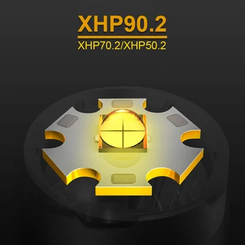 XHP90.2 spēcīgākajiem Taktiskais Lukturītis XHP50 Augstas spilgti Led USB Uzlādējams Kabatas 18650 26650 Laternu XHP90 XHP70.2