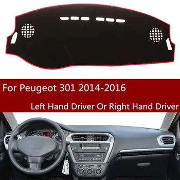 Lai Peugeot 301. - 2016. Gada Auto Paneļa Vāciņu Mat Pad Anti-UV Saules Ēnā Instrumentu Segtu Paklāju Auto Stils Aksesuāri LHD RHD