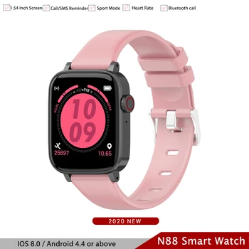 N88 Bluetooth Zvanu 1.54 Smart Skatīties Vīrieši Sievietes Sirds ritma Monitors asinsspiediens Spors Smartwatch Android, Ios Tālrunis PK DTX K8