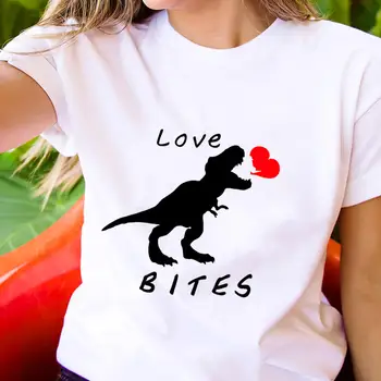 Valentīna Diena Krāsas Izdrukāt Kokvilnas Sieviešu T Krekls Valentīna Gadījuma O-veida Kakla Džemperi ar Īsām Piedurknēm Topi Meitene Moderns Tee