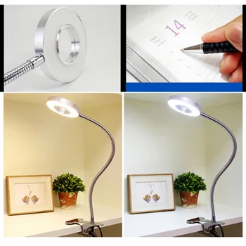 USB Rechargeble LED Gaismas Clip-on Elastīgu Lasījumā, Gultas, Galda Lampas Galda Lampas Grāmatu Rakstāmgalda Gultas Lampas Apgaismojums Gultas Apgaismes Es