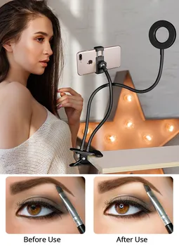 LED Selfie Riņķa Gaisma ar Mobilo Telefonu Turētājs Foto Studija Selfie Ring Light For Live Stream Grims Kameru Lampas Tālrunis Klipu Turētājs