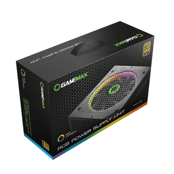 GameMax PSU Taisnība Nominālā 1050W RGB Barošanas Pilnībā Moduļu 80 PLUS Gold Certified ar RGB Gaismas Režīma Barošanas bloki Datoru