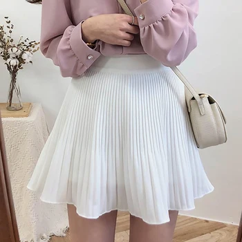 Kroku Svārki-Line Mini Svārki Sieviešu Vasaras Korejiešu Stilā Melnā Sieviete Svārki Apģērba Baltā Jupe Femme Faldas Mujer Moda 2020