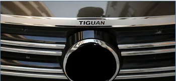 Nerūsējošā tērauda Priekšējais pārsegs Dekoratīvā sloksne, spilgti Motora pārsega plāksteris uzlīmes Car Styling VW Volkswage Tiguan mk1 2010-2017