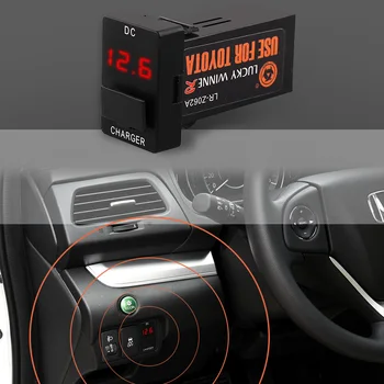 12V 2.1 USB Automašīnas Lādētājs LED Gaismas Spriegums Displejs Toyota Corolla Auris Levins Camry Reiz RAV4 nesagraujošās Modifikācija