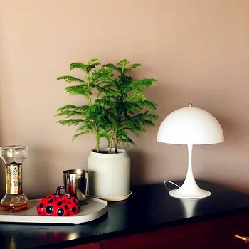 Itāļu stilā Minimālisma radošumu Sēņu Galda Lampa, Gaismeklis Balts LED Galda Gaismas E27 LED Spuldzes Dzīvojamā Istaba Guļamistaba