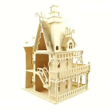 Koka Namiņš Miniatūru mēbeles rotaļlietas DIY montāža lelles māja mini leļļu nams meitenēm dāvanas bērniem, 3D puzles rotaļlietas