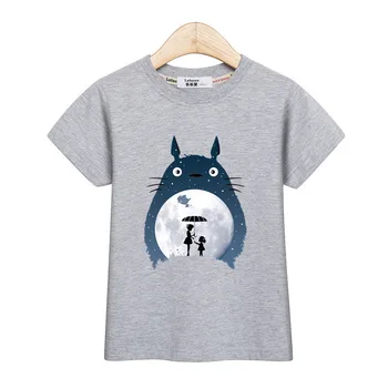3D zvaigžņotām debesīm Totoro Bērnu T krekls, Zēns, Meitene Jauna Kokvilnas Pavasarī Topi Krekls 4-14 vecuma bērnu Apģērbu Karikatūra Kaķis Drukāt Long Sleeve Tee