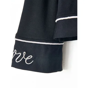 Rudenī & Ziemā Sievietes, V-veida kakla tīrtoņa Krāsu Stiept Pidžamas Komplekts Pilnu Piedurknēm+Plaša Kāju Bikses 2gab Komfortu Zaudēt Vienkāršu Stila Homewear