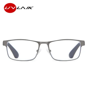UVLAIK Zilā Gaisma Pretbloķēšanas Lasīšanas Brilles Vīrieši Sievietes Dioptriju Nerūsējošā Tērauda Presbyopic Brilles +1.0+1.5+2.0+2.5+3.0+3.5+4.0