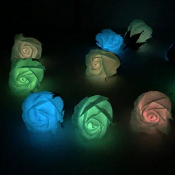50gab LED Ziepes Rožu Gaismas Ziedu Rožu Pušķi, Dāvanu Kastē ar Perforētu Dekoratīvie Ziedi, Vainagi, Dāvanu Kāzu svinības Piegādēm