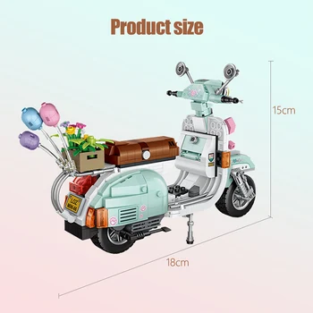 Mini Luksusa Motociklu Aitu Transportlīdzekļa Modeli, Celtniecības Bloki DIY Ķieģeļi Izglītības Bloki Rotaļlietas Bērniem Radītājs Meitenes