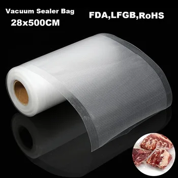 28X500Cm Roll Vakuuma Sealer Somas Svaigas Uzglabāšanas Soma Vakuuma Sealer Pārtikas Uzglabāšanas Maisi Gofrēta Iepakojuma Plēves Saglabāt Svaigu Foodsav