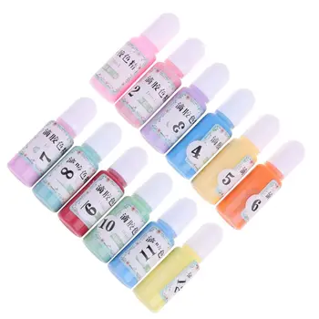 12 Pudeles Šķidruma Macaron Konfektes Sveķu Krāsu Pigmentu Krāsu Epoksīda Sveķu Rotaslietas DIY