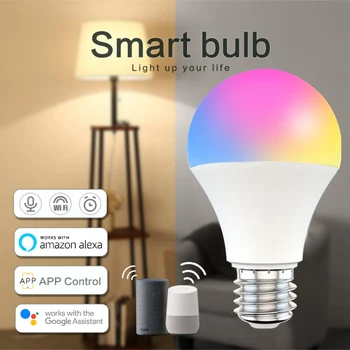 15W, RGB Wifi Spuldzes E27 Multicolor Smart Spuldzes Laiks Balss Google Palīgs Attālināti Kontrolēt Alexa Lampas