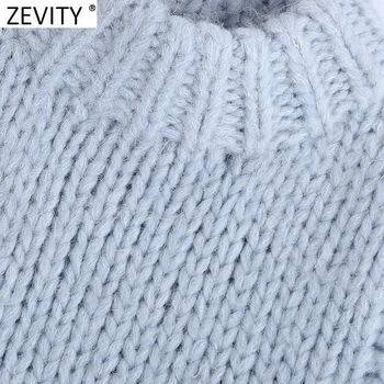 Zevity 2020. Gadam Sieviešu Modes Vienkrāsainu Bez Piedurknēm Gadījuma Adīšanas Džemperi, Vestes Dāma Šiks Augstu Uzrullētu Apkakli Vestes Džemperi, Topi S500
