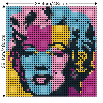 Marilyn Monroeed Pikseļu Mozaīkas Mākslas attēls Glezna, Celtniecības Bloki, Krāsotas Fona Konstruktors Ķieģeļi Bērniem, bērnu Rotaļlietas