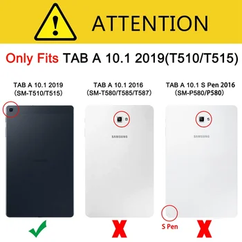 Samsung Galaxy Tab 10 .1 2019 Gadījumā SM T515 T510 Tablete Krāsotas Stāvēt Shell Samsung Tab 10.1 2019 Gadījumā + filma+Pildspalva