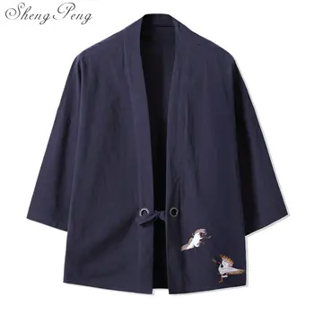 Tradicionālā japāņu vīriešu apģērbs vīriešu yukata japānas kimono vīri melnā kimono, japāņu apģērbu CC141