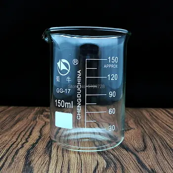 1Set Lab Stikla Vārglāzē 25/50/100/150/500ml Borsilikāta Stikla Laboratorijas Mērīšanas Stikla Skolas Mācību Laboratorijas Stikla Vārglāzē komplekts