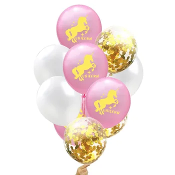 Jaunu 10PCs Lateksa Konfeti Balonu Spīdīgu Sequined Zirgu Karikatūra Dzīvnieku Iespiesti Bērniem Bērnu Dienu Personai Kāzu Decos 12 collas