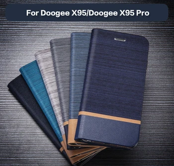 PU Ādas Maks Gadījumā Doogee X95 Uzņēmuma Tālruņa, Gadījumā, Doogee X95 Pro Grāmatu Gadījumā Mīksta Silikona Vāciņu Atpakaļ