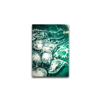 Zaļā Zilā Okeāna Upes Šķidruma Anotācija Sienas Art Attēlu Audekls Gleznošanai Plakātu Drukas Sienas Art Pictures Dzīves Telpu Dekorēšana