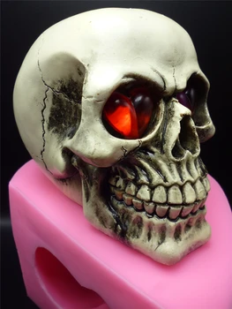 Halloween Galvaskausa 3D Kūka Pelējuma Cukura Pudiņš Šokolādes Uzpūteni Kūka Pelējuma DIY, Ziepes, Sveces, Cementa un Silikona Veidnes Kūka Apdare, Instrumenti,