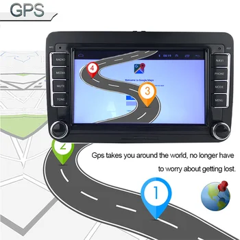 2 Din 7 Collu Android 8.1. Volkswagen/Golf/Polo/Tiguan/Passat/SEAT/leon/Skoda/Octavia Automašīnas Radio, Wifi, GPS, Multimediju atskaņotājs
