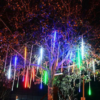 8 Cauruļu Ziemassvētku Pasaku Gaismas Led String Gaismas Meteor Duša Lietus Gaismas Āra Apdare Iela Vainags Halloween Puse Lampas