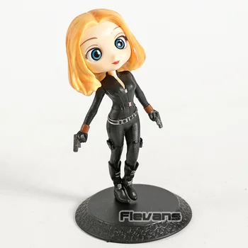 Q Posket Captain Black Widow PVC Attēls Kolekcionējamus Modelis Rotaļlietas