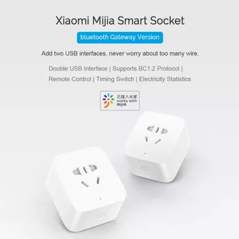 Xiaomi Mijia Smart Home Pieslēgvietu, Bluetooth Vārti Versija Dual-port USB WiFi Kontaktdakšas Pārveidotājs Mijia APP Kontroles gudrās Mājas Ierīces