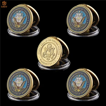 5gab/Daudz ASV Navy Liels Ronis ASV Navy Zelta Pārklājumu militārs Izaicinājums Token Medaljons Vērtību Monētas