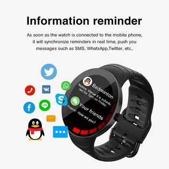 E-3 Smart Skatīties Vīrieši ar skārienekrānu Pasūtījuma Watch Dial IP68 Ūdensnecaurlaidīga Jaunu Smartwatch Android, IOS Sporta Fitnesa Tracker
