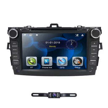 Toyota Corolla 2007. - 2011. gadam 2 DIN auto DVD atskaņotājs ar GPS Radio stereo SWC kapacitīvais ekrāns Audio, USB multivides navigācijas BT