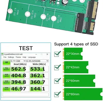 Onvian M2 SATA Adapteris SATA III M. 2 (NGFF) SSD Converter Karte SATA-Pamatojoties B/B + M Taustiņu 6Gbps ātrgaitas Pārveidotāja Adapteris Karte