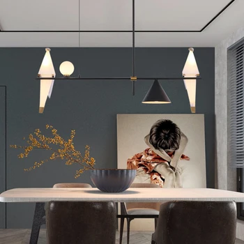 Nordic art deco Putnu piekariņu gaismas restorānu Pusdienu galda gaismas Indooor mājās Dizaineris Origami Putni minimālisma lampas